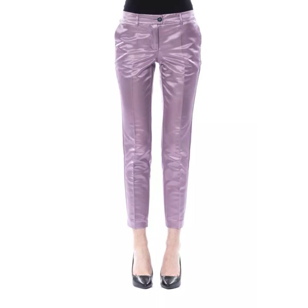 BYBLOS Purple Cotton Women Women's Pants